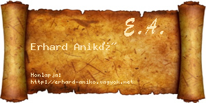 Erhard Anikó névjegykártya